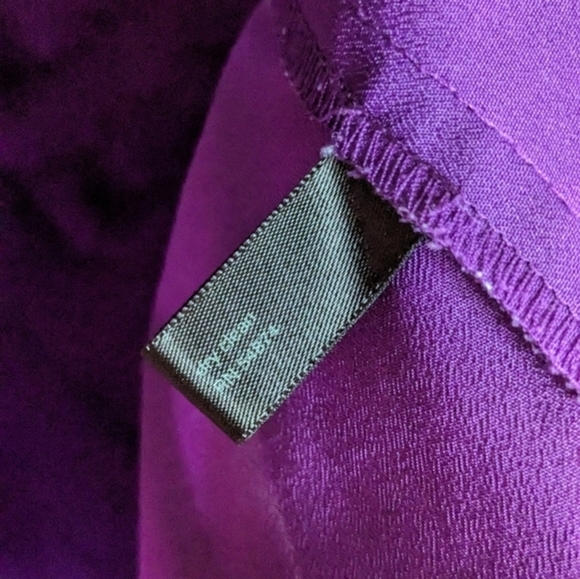 The Limited Medium Purple Cap Sleeve Blouse w/ Frayed Edge Ruffles - Picture 6 of 10